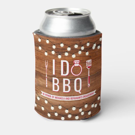 I Do BBQ ラスティックエンゲージメントパーティー カップルシャワー 缶クーラー (缶裏面)