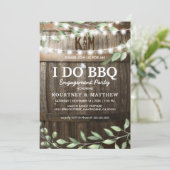 「I DO BBQ」 ラスティックエンゲージメントパーティー グリーン 招待状 (スタンド正面)