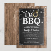 「I DO BBQ」ラスティックエンゲージメントパーティー 招待状 (正面/裏面)