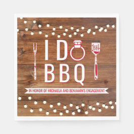 I Do BBQ ラスティック カップル シャワー 婚約パーティー スタンダードランチョンナプキン