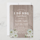 I DO BBQ ローズ & ウッド カップルシャワー 招待状 (正面)