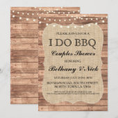 I DO BBQ 参加型 カップルシャワー ラスティック インビテ 招待状 (正面/裏面)