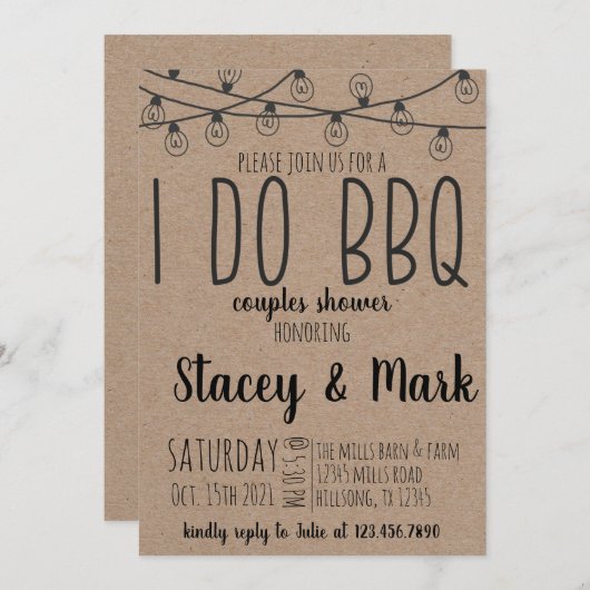 I Do BBQ 招待状 (正面/裏面)