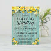 I Do BBQ |素朴木材・フローラ屋外結婚型 招待状 (スタンド正面)