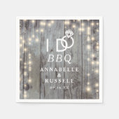 I do BBQ 素朴 Lightsウッド婚約 スタンダードカクテルナプキン (正面)