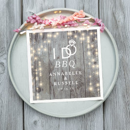 I do BBQ 素朴 Lightsウッド婚約 スタンダードカクテルナプキン