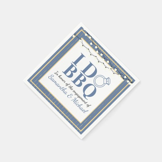 I Do BBQ  結婚前パーティー ウェディングシャワー スタンダードカクテルナプキン (角)
