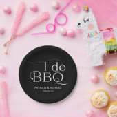 I do BBQ 結婚式前パーティ 黒 ペーパープレート (パーティー)