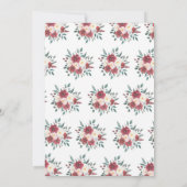 I Do BBQ 結婚式 黄金フレーム ワインレッドの花 招待状 (裏面)