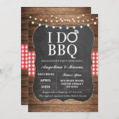 I DO BBQ 赤いパーティー招待状 黒板スタイル 招待状 (正面/裏面)