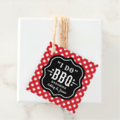 I Do BBQ 赤チェックの結婚式 フェイバータグ (インサイチュ)