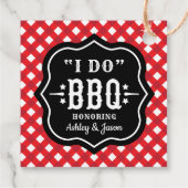 I Do BBQ 赤チェックの結婚式 フェイバータグ (裏面)