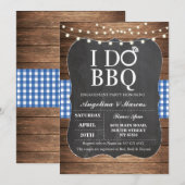 I DO BBQ 青いカップルシャワーチョーク招待状 招待状 (正面/裏面)