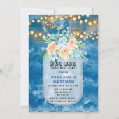 I Do BBQ 青いライト メイソンジャー 結婚発表パーティー 招待状 (正面)