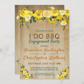 I Do BBQ |黄素朴色フローラ婚約パーティ 招待状 (正面/裏面)