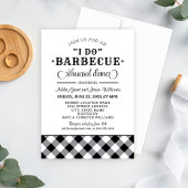 I Do BBQ Black Gingham 結婚'Rehassal Dinner 招待状