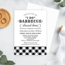I Do BBQ Black Gingham 結婚'Rehassal Dinner
