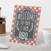 I Do BBQ Coed Coed婚約パーティへようこそ 台座サイン (インサイチュ)