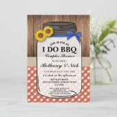 I DO BBQ Copples Showers 素朴Jar Red招待状 招待状 (スタンド正面)