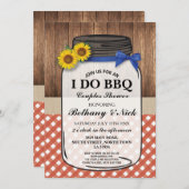 I DO BBQ Copples Showers 素朴Jar Red招待状 招待状 (正面/裏面)