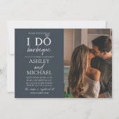 I Do BBQ Dusty Blue 2フォトスクリプシンプルトシャワー 招待状 (正面)