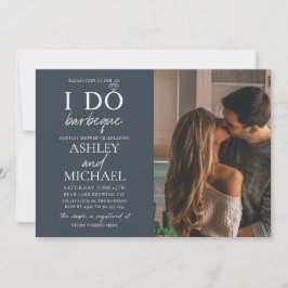 I Do BBQ Dusty Blue 2フォトスクリプシンプルトシャワー 招待状