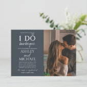 I Do BBQ Dusty Blue 2フォトスクリプシンプルトシャワー 招待状 (スタンド正面)