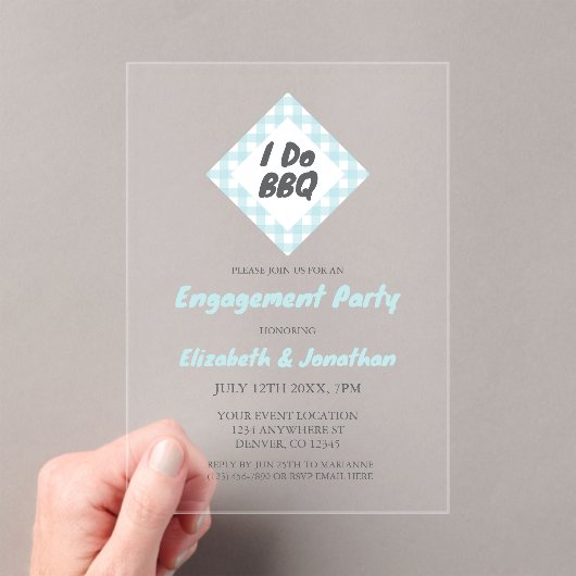 I Do BBQ Engagement Party アクリル招待状 (インサイチュ (ポータブル))