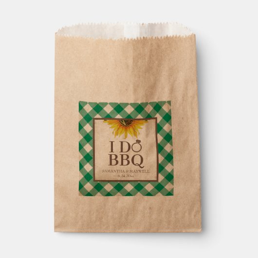 I Do BBQ Green Gingham and Sunflower フェイバーバッグ (正面)