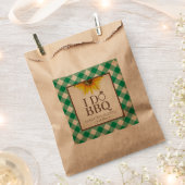 I Do BBQ Green Gingham and Sunflower フェイバーバッグ (クリップ留めされた状態)
