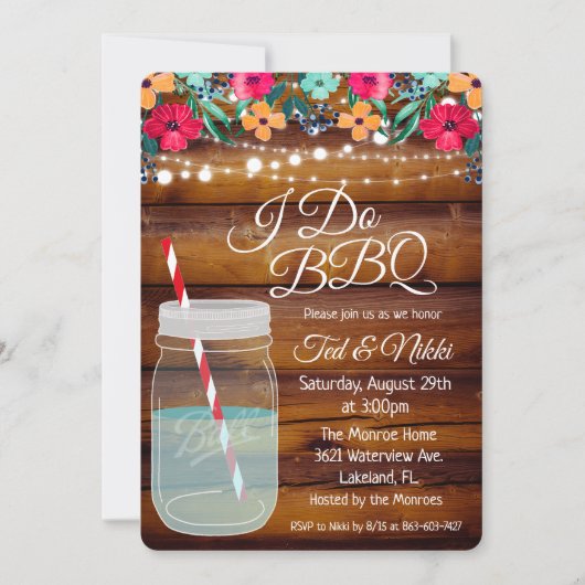 I do BBQ Mason Jar招待状 招待状 (正面)