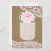 I Do BBQ Mason Jar Pink Peony婚約パーティ 招待状 (裏面)