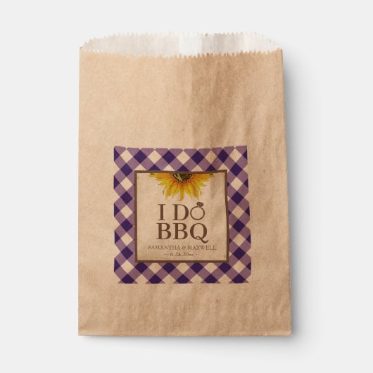 I Do BBQ Purple Gingham and Sunflower フェイバーバッグ (正面)