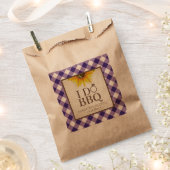 I Do BBQ Purple Gingham and Sunflower フェイバーバッグ (クリップ留めされた状態)