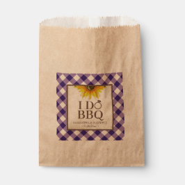 I Do BBQ Purple Gingham and Sunflower フェイバーバッグ