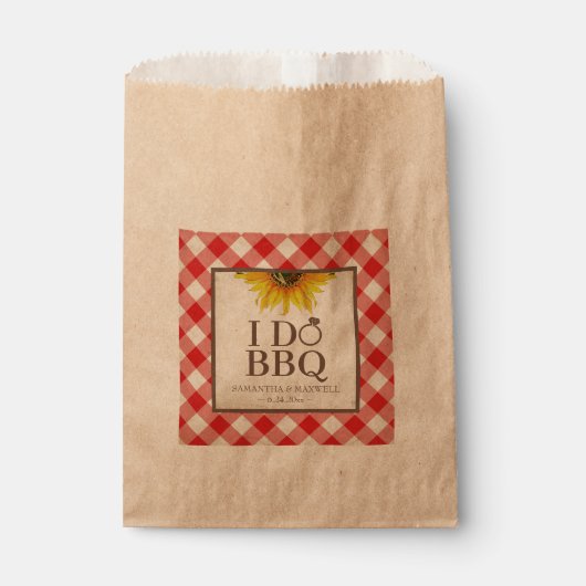 I Do BBQ Red Gingham and Sunflower フェイバーバッグ (正面)