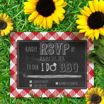 I Do BBQ Red Outdoor Summer/春の結婚式RSVP