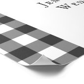 I Do BBQ Rustic Farmhouse Grey Plaid Welcome ポスター (角)