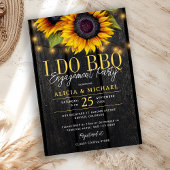 I DO BBQ rustic sunflower engagement party 招待状