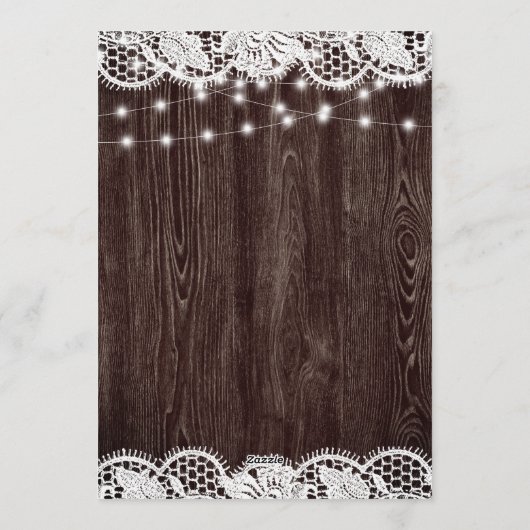 I DO BBQ rustic wood lace engagement party 招待状 (裏面)