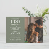 I Do BBQ Sage Green 2フォトスクリプシンプルトシャワー 招待状 (スタンド正面)