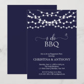 I Do BBQ String Lights素朴婚約パーティ 招待状 (正面/裏面)