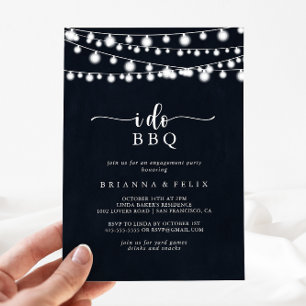 I Do BBQ String Lights素朴婚約パーティ 招待状