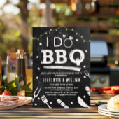 I Do BBQ String Lights Rustic Engagement Party  招待状