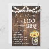 I do BBQ Sunflowers Western Couples Shower 招待状 (正面)