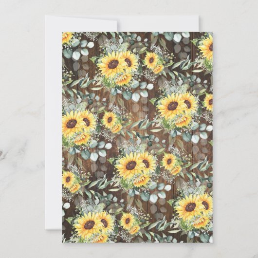 I do BBQ Sunflowers Western Couples Shower 招待状 (裏面)