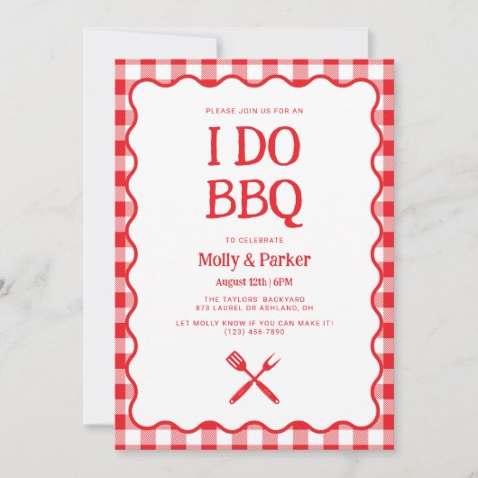 I Do BBQ Wedding Barbecue Invitation 招待状 (正面)