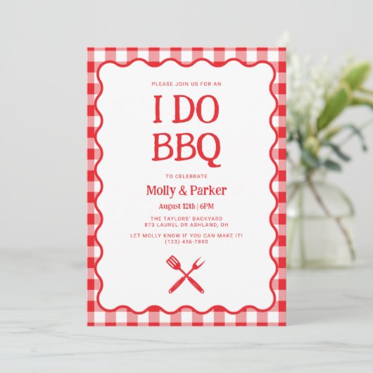 I Do BBQ Wedding Barbecue Invitation 招待状 (スタンド正面)