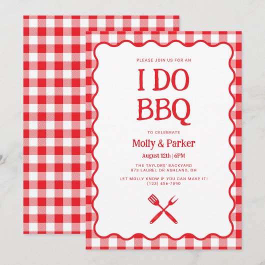 I Do BBQ Wedding Barbecue Invitation 招待状 (正面/裏面)