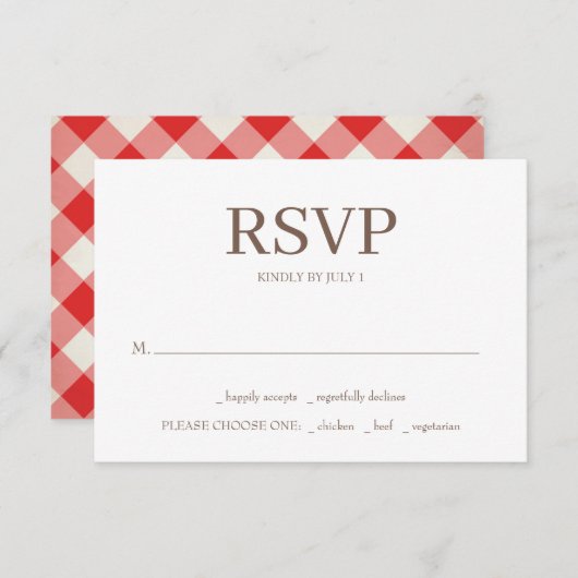 I Do BBQ Wedding RSVP Cards ノートカード (正面/裏面)